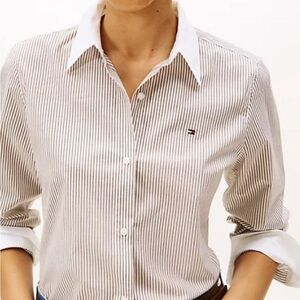 Tommy Hilfiger Striped Button-Up Shirt. New